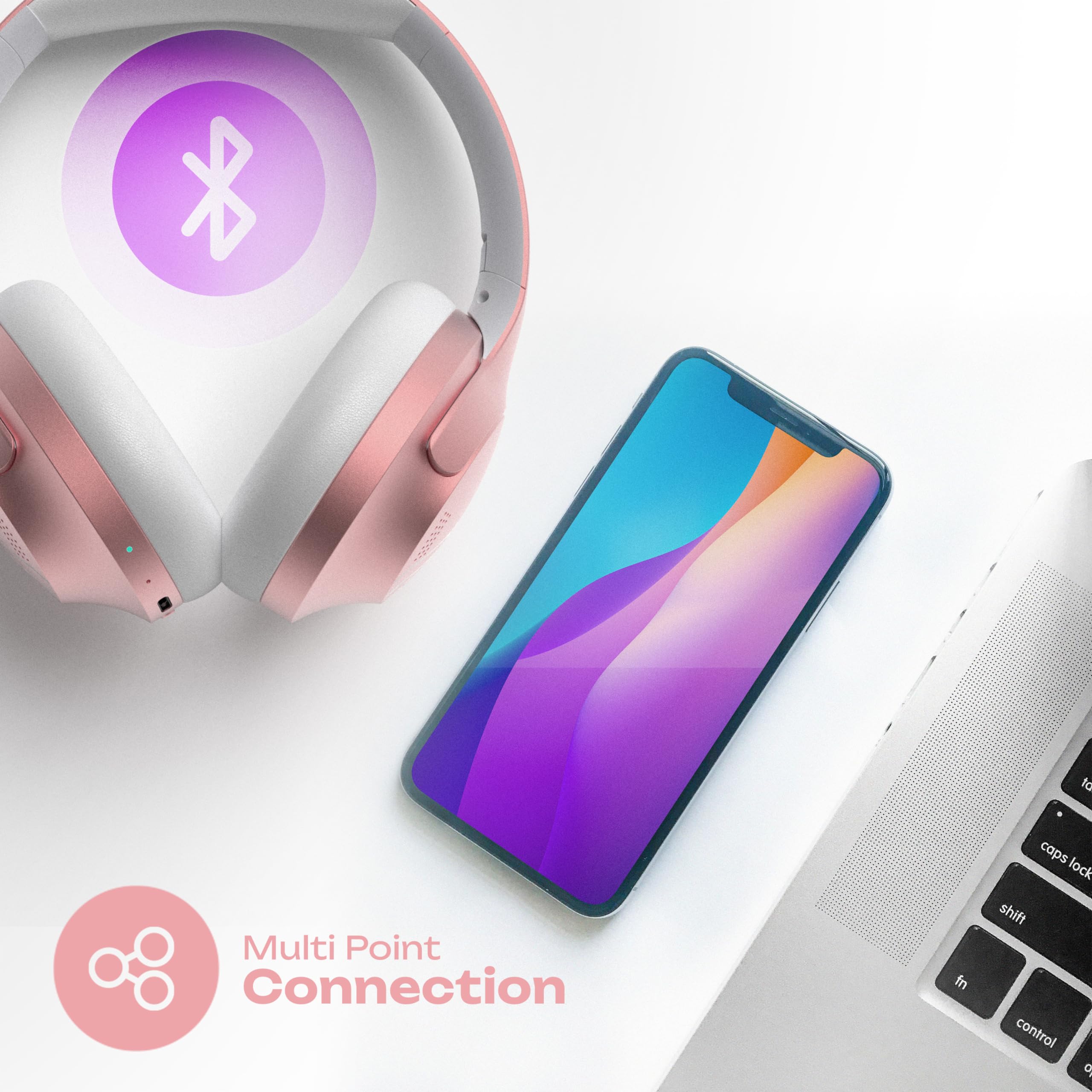 PowerLocus Bluetooth Over-Ear Headphones - 50 Hours Playtime, Wireless Foldable Headset with Built-in Mic, Lightweight HiFi Stereo Sound - Includes Carrying Case & Wired Mode for Phone Calls, PC Gaming, Travel & Commuting