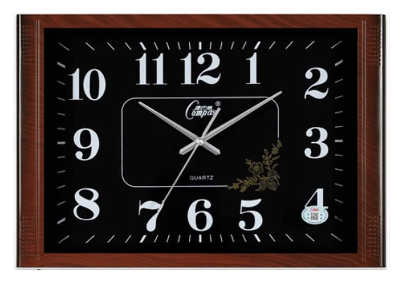 Modern Silent Wall Clock - 6 Inch Non-Ticking Classic Brown Desk Clock for Kitchen, Bathroom, Office & Living Room Decor - Easy to Read - Black   Perfect for home decor, office spaces, or as a stylish gift - adds timeless elegance to any room while providing quiet, accurate timekeeping.