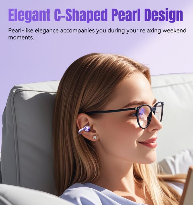 King Lucky Clip-on Open Ear Wireless Bluetooth Earbuds - Lightweight Comfort for Running, Cycling & Workouts | Sweatproof Sports Headphones