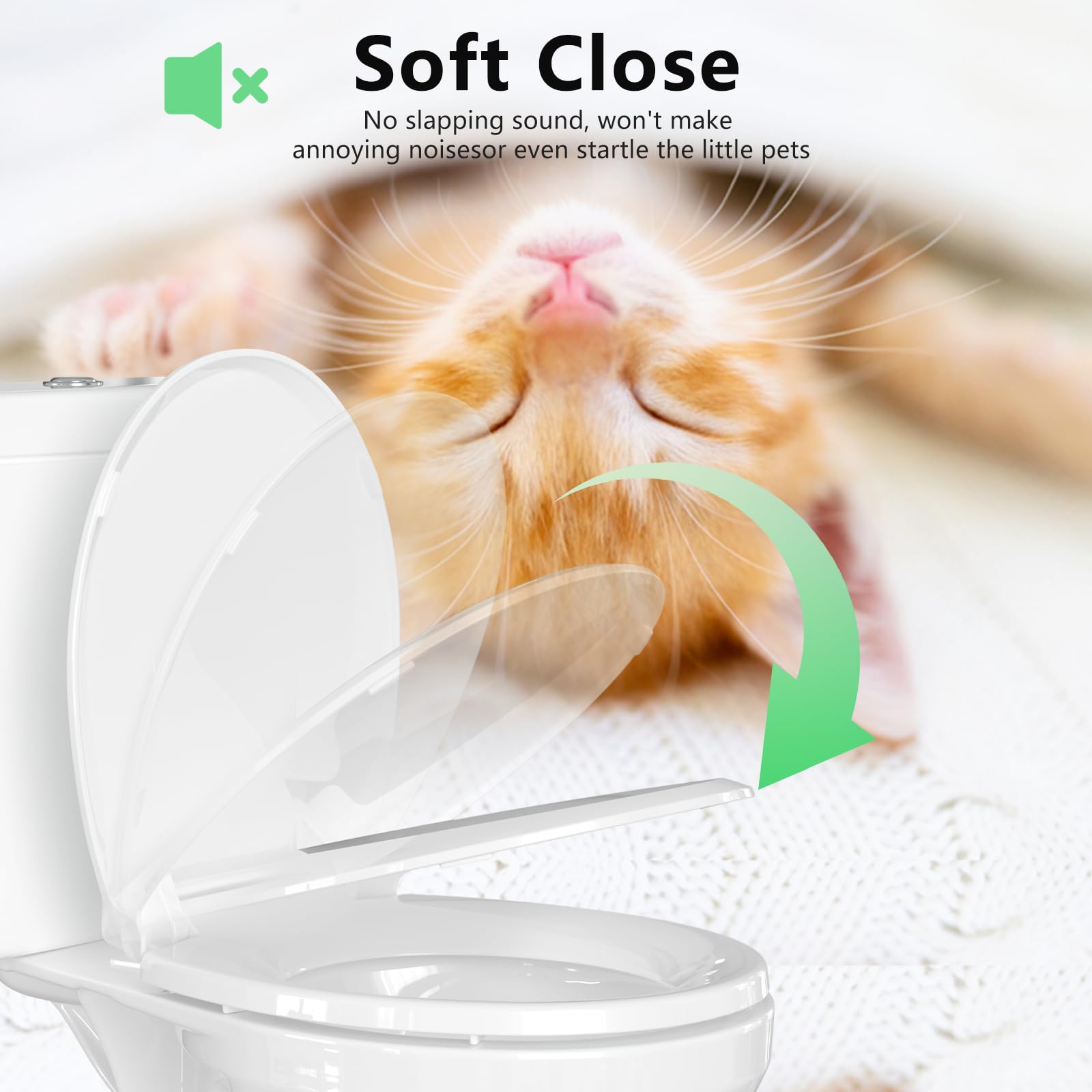 Soft Close Round Toilet Seat 16.5