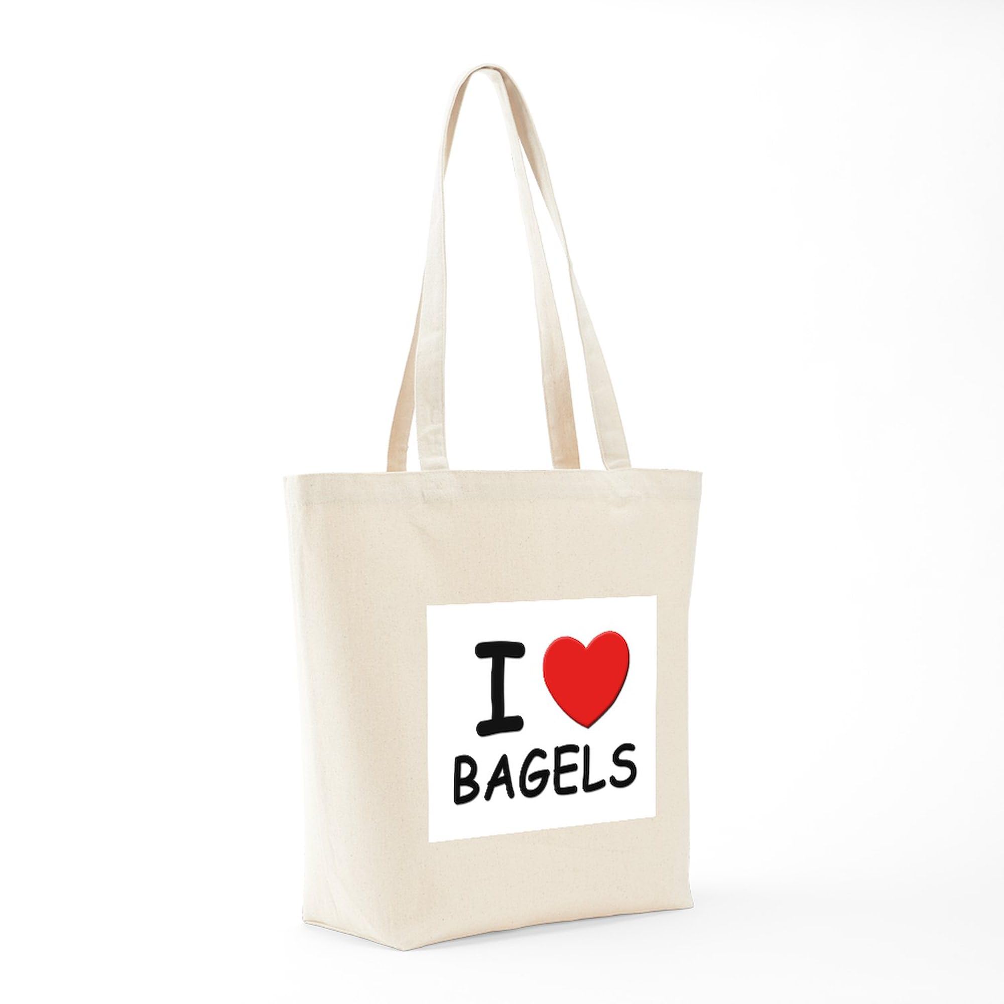 I Love Bagels Tote Bag - Natural Canvas Reusable Shopping Bag for Groceries, Beach & Everyday Use | Eco-Friendly & Durable