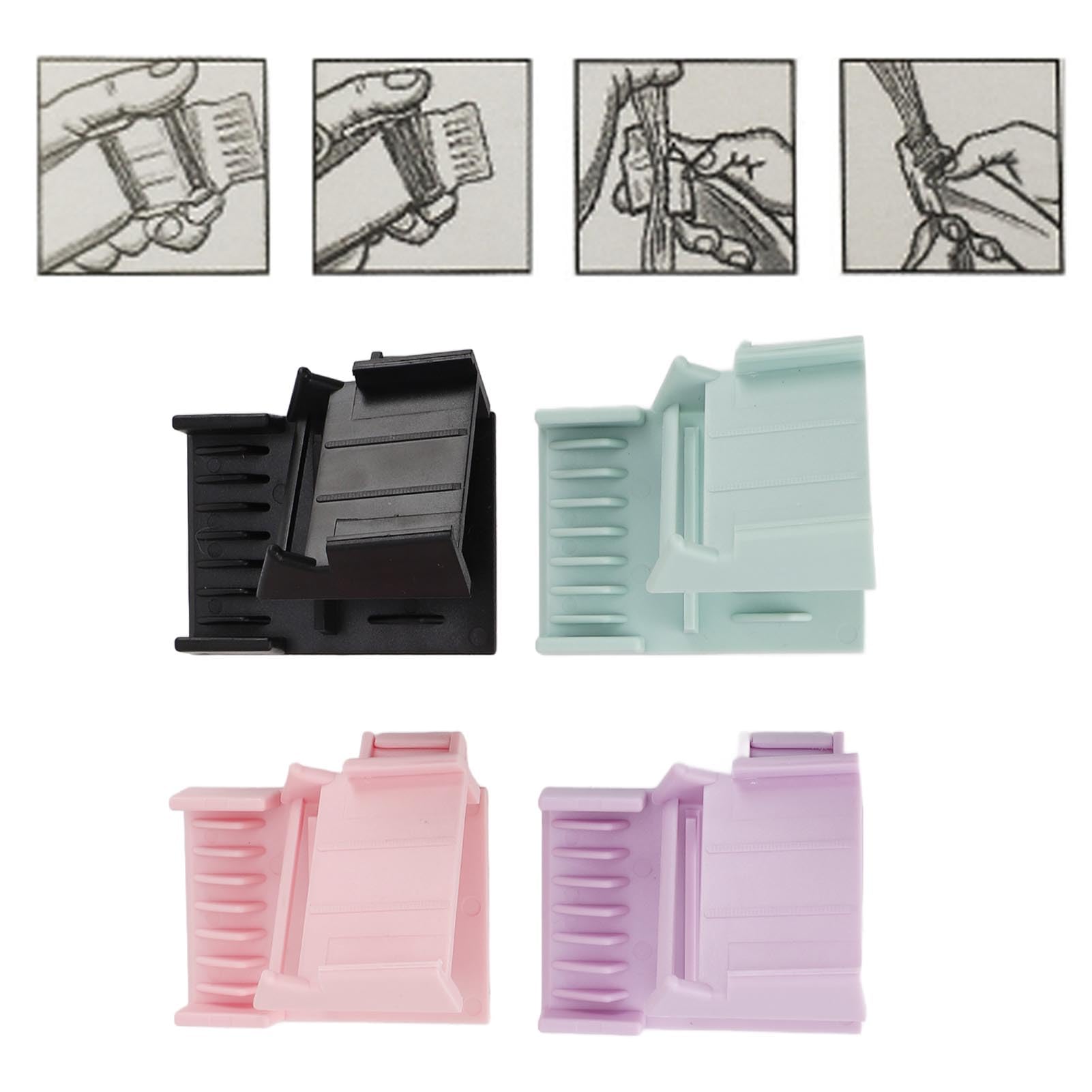 Professional Hair Trimmer Clipper Guard Combs Set - 4 Color Nozzle Clipper Guards with Positioning Comb for Split Ends Removal - Suitable for All Ages & Easy to Use - Perfect for Home Haircuts, Beard Trimming & DIY Grooming