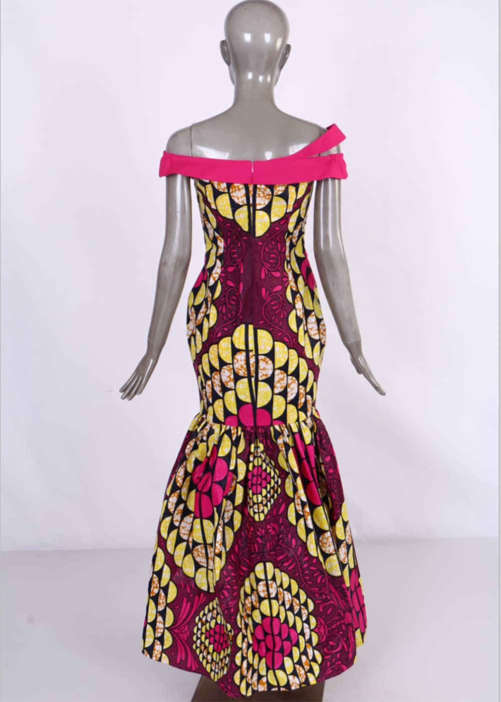 African Wax Print Dresses for Women - Summer Long Mermaid Dashiki Dress - Traditional African Party Wear for Weddings, Festivals & Cultural Events