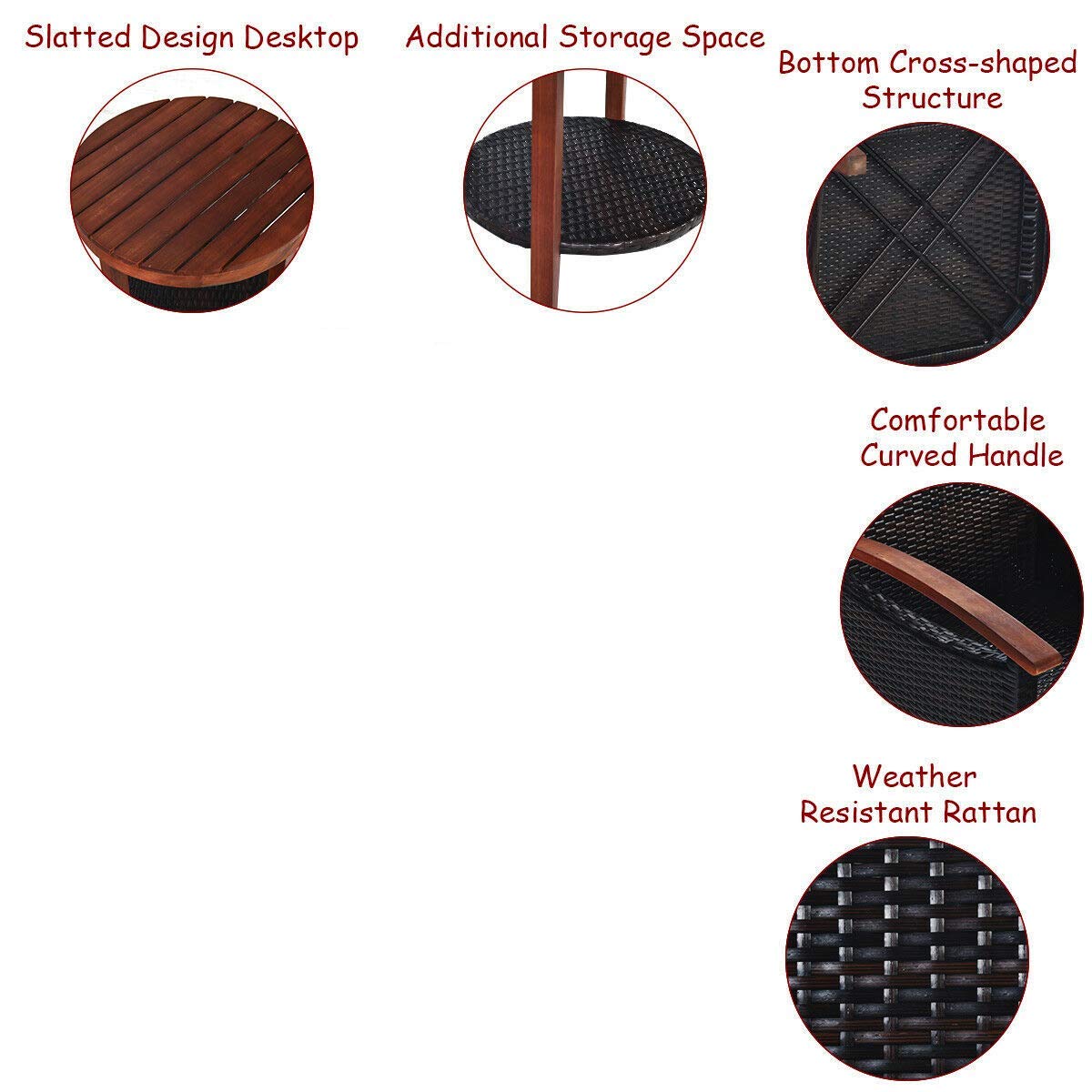 Outdoor Bistro Furniture Set - 2 Single Sofas & Round Coffee Table with Thick Cushions, Acacia Wood Frame - Perfect for Patio, Backyard, Garden, Balcony, Terrace & Poolside Relaxation