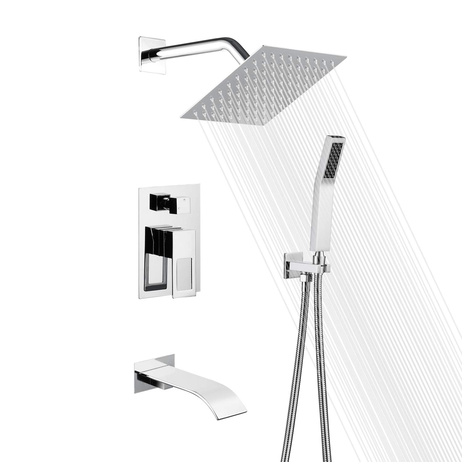 Premium Chrome Shower System Set - 8
