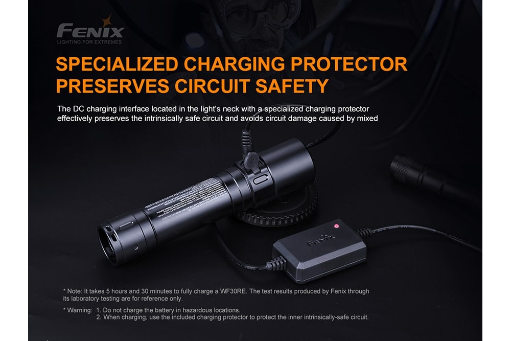 Fenix WF30RE Intrinsically Safe Flashlight - 280 Lumens LED Flashlight for Hazardous Areas | Perfect for Oil Rig, Mining, Chemical Plant & Emergency Use