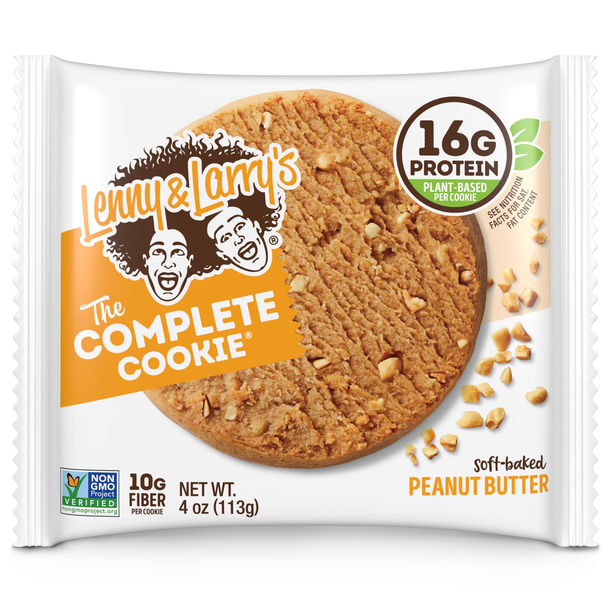 Lenny & Larry's The Complete Cookie - Peanut Butter Flavor, Soft Baked, 16g Plant Protein, Vegan, Non-GMO, 4oz (Pack of 12) | Perfect for Gym Snacks, Vegan Diets & Healthy On-the-Go Breakfast