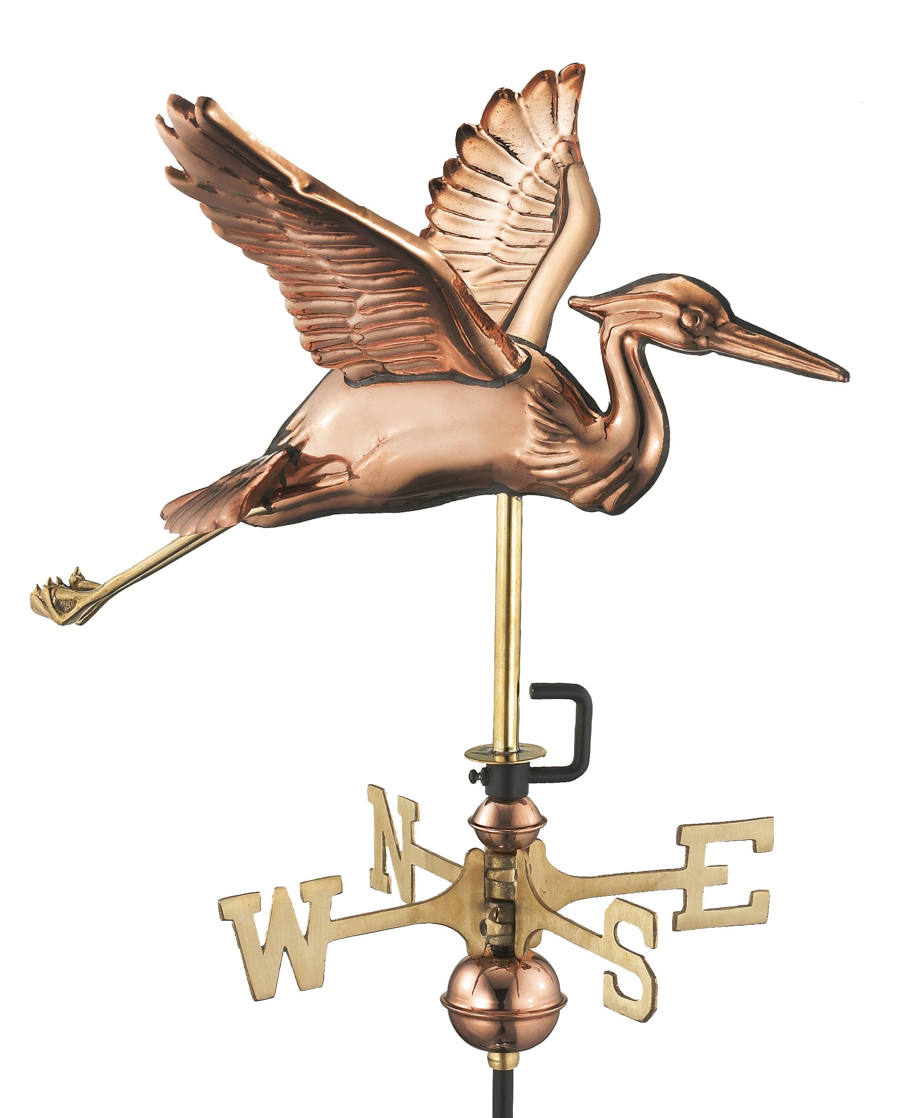 Good Directions 8805PG Blue Heron Weathervane - Polished Copper Garden Weather Vane with Pole for Outdoor Decoration | Perfect for Garden, Patio, Farmhouse & Backyard Decor