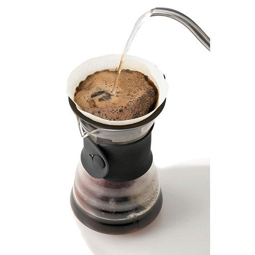 Hario V60 Coffee Dripper with Glass Decanter & Black Handle - 700ml Pour Over Coffee Maker for Home Brewing & Specialty Coffee Lovers