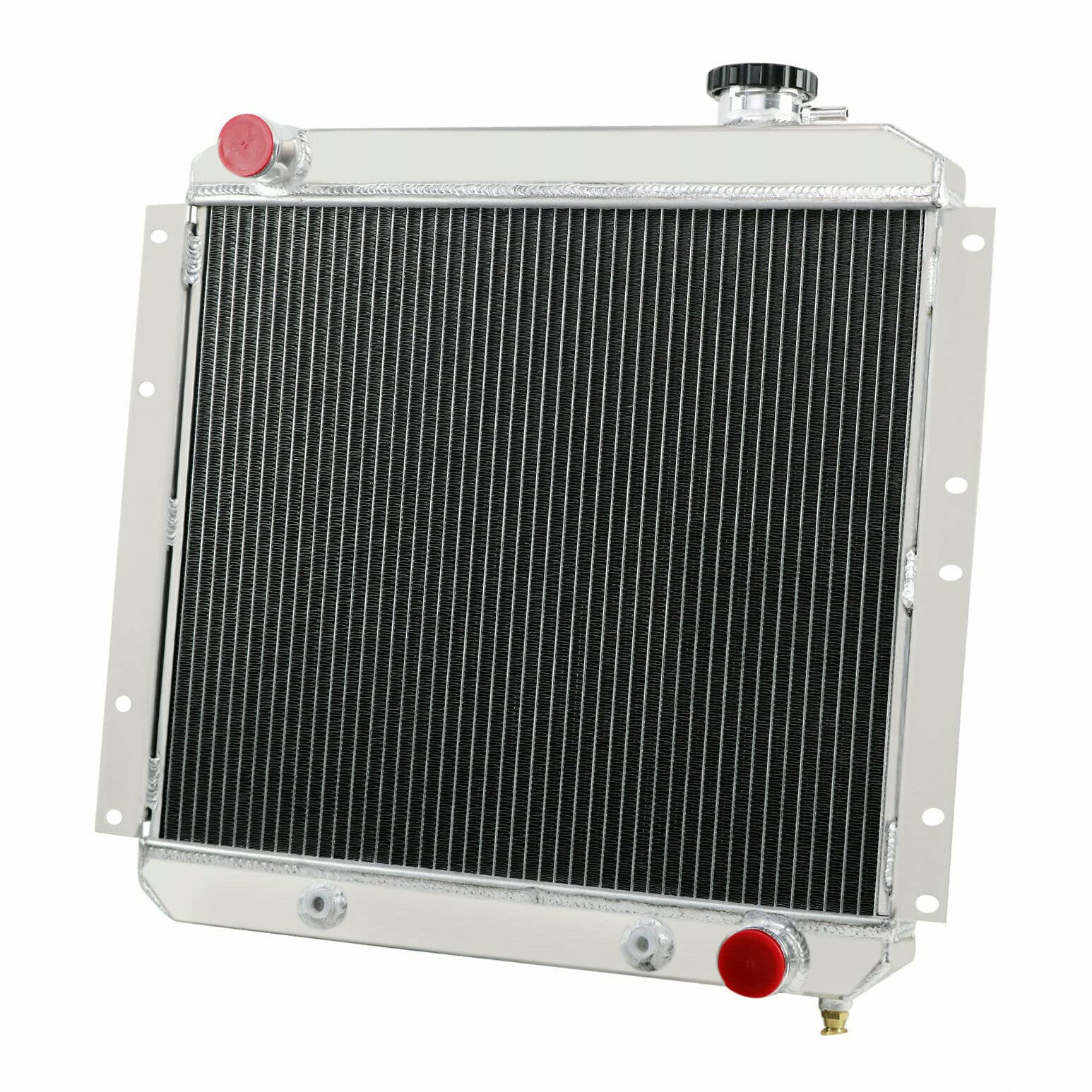 4 Row Aluminum Radiator for 1958-1984 Toyota Land Cruiser FJ40 FJ45 BJ42 BJ60 - High Performance Radiator with Electric Fan Shroud & Thermostat Kit - Perfect for Off-Roading, Overlanding & Classic Car Restoration