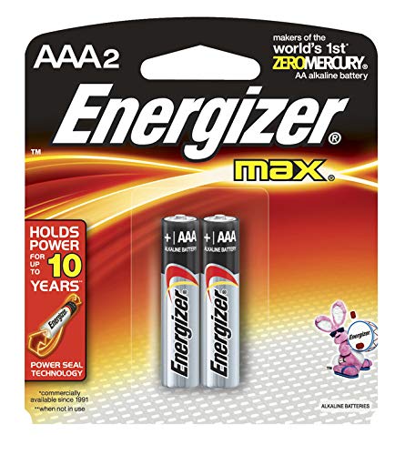 Energizer MAX AAA Alkaline Batteries (2-Pack) - Long-Lasting Power for Toys, Flashlights, and Remote Controls