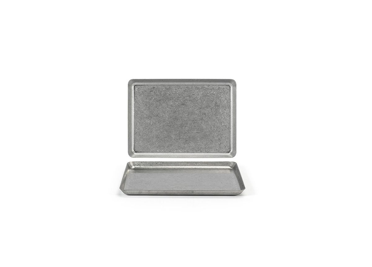 Antique FOH Mod Stainless Steel Plate - Vintage Style Metal Tray for Home Decor, Kitchen Serving & Party Display