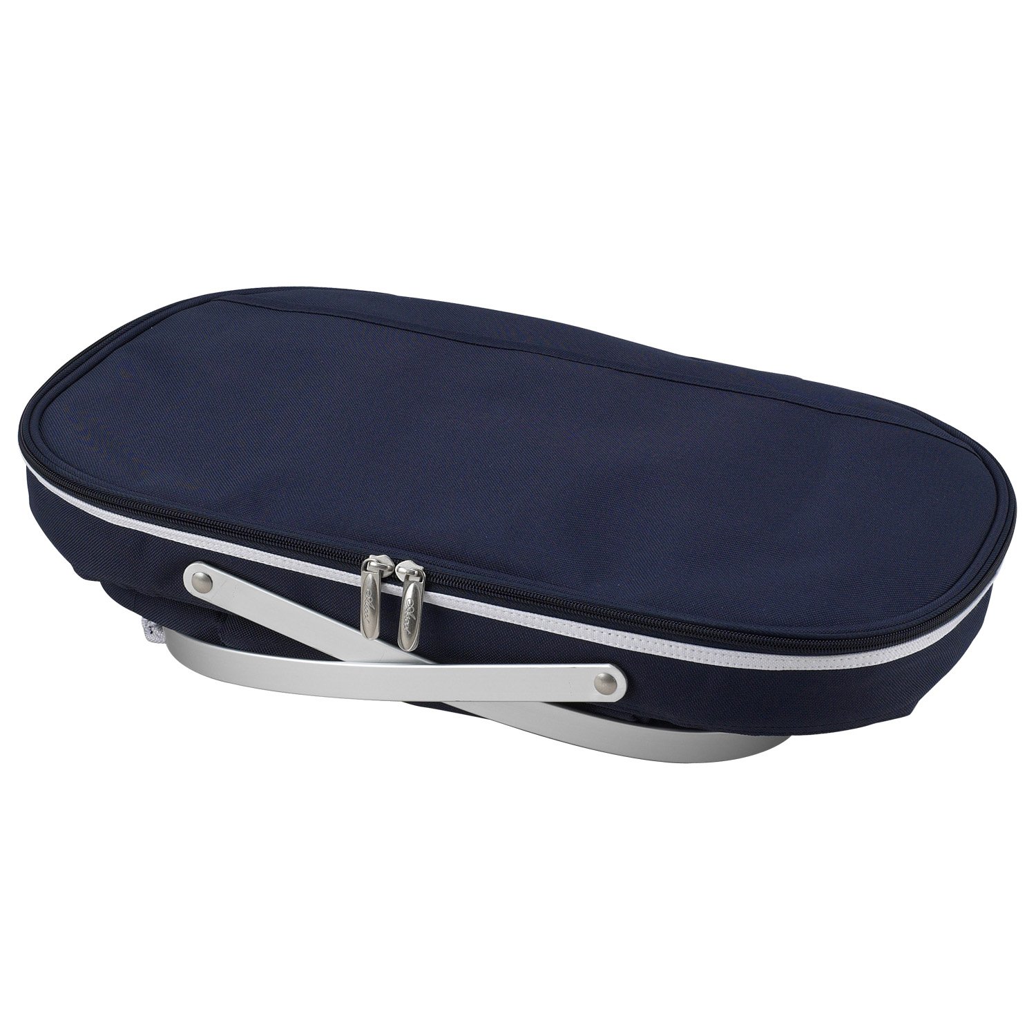 Collapsible Insulated Picnic Cooler Basket - Portable Foldable Thermal Lunch Bag for Beach, Camping & Outdoor Activities (Blue)