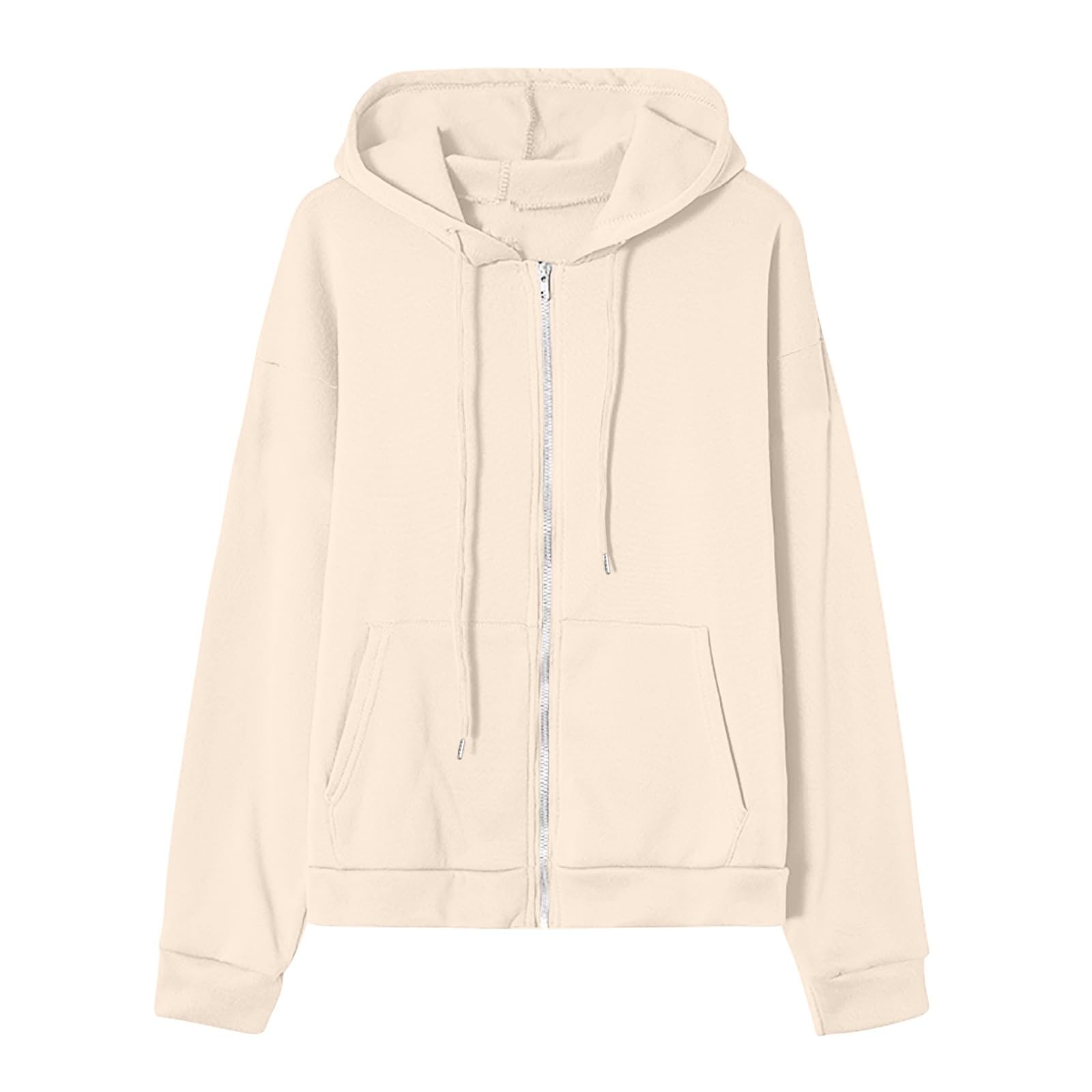 Women's Oversized Zip Up Hoodie - Y2K Fashion Casual Fall Sweatshirt with Pockets | Cute Long Sleeve Jacket for Teen Girls | Perfect for School, Streetwear & Cozy Outfits