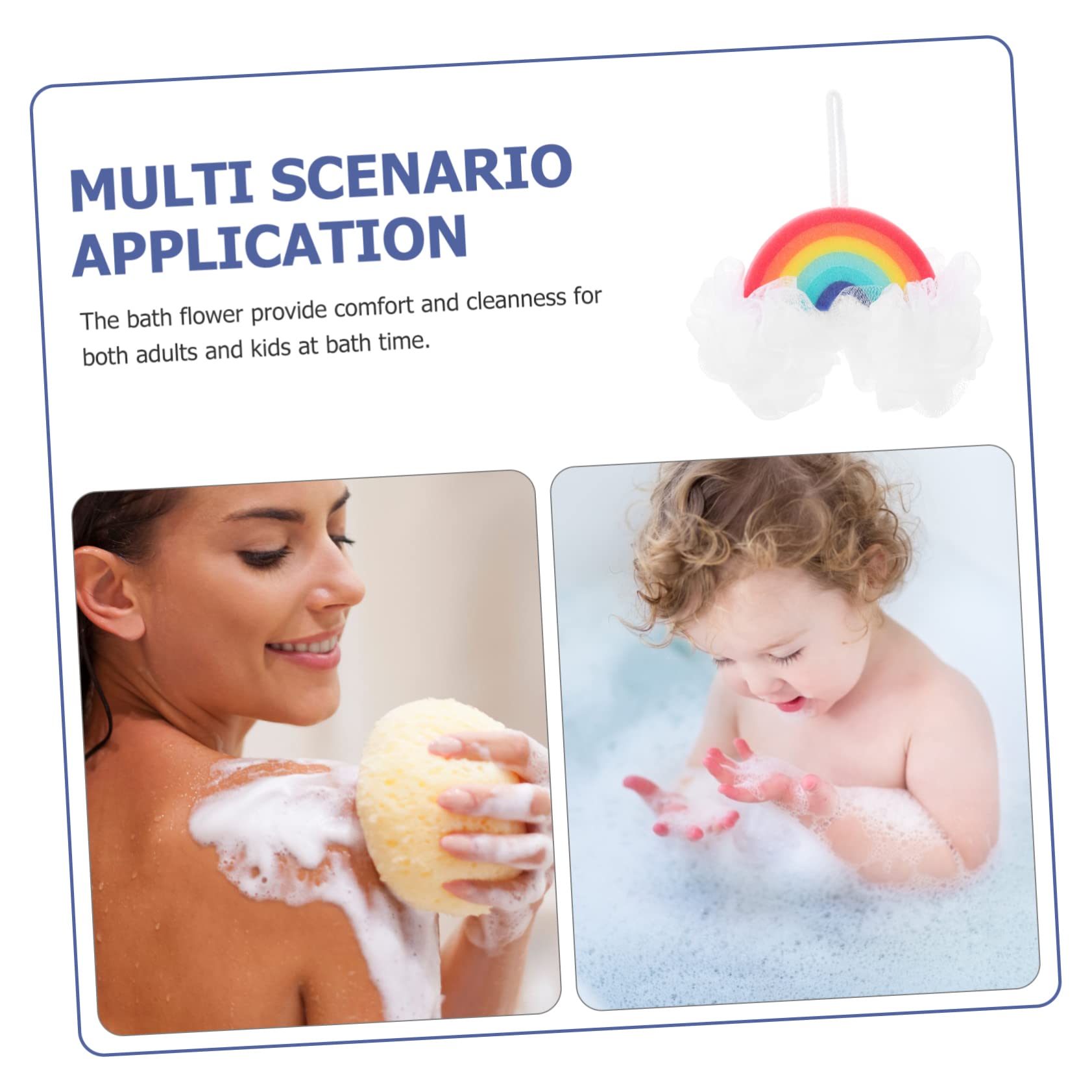 DOITOOL 4-Pack Exfoliating Bath Sponges - Soft Cloud Bath Puffs, Loofah Sponge & Body Scrub Mitt for Gentle Skin Cleansing - Perfect for Shower, Bath & Baby Care - Reusable Household & Beauty Essential