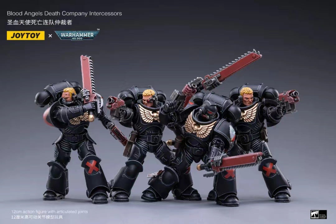 JOYTOY 1/18 Scale Warhammer Blood Angels Action Figure Set (4PCS) - Perfect for Warhammer 40K Collectors, Tabletop Gaming & Display