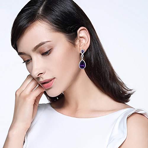 EVER FAITH Cubic Zirconia Wedding Earrings for Women - Austrian Crystal Birthstone 8-Shape Infinity Dangle Earrings - Perfect for Brides, Bridal Parties & Anniversary Gifts