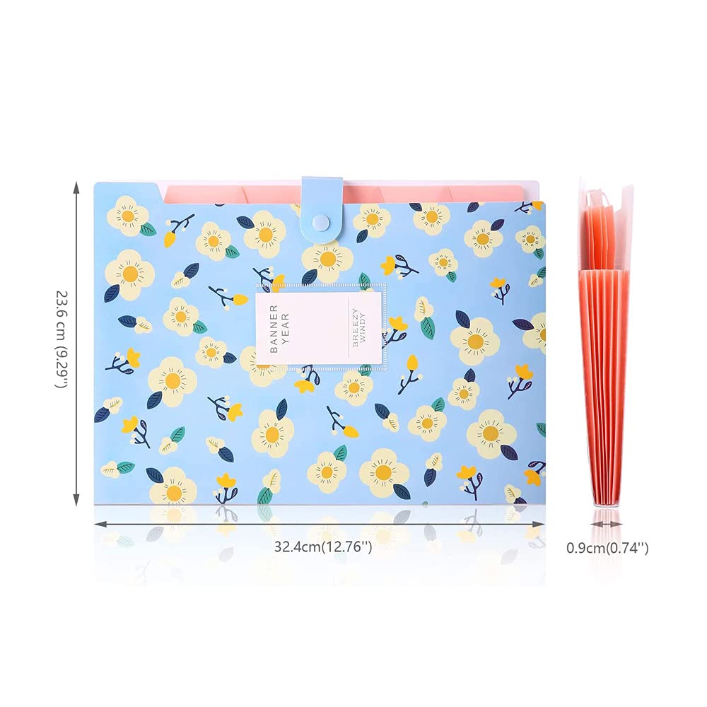Expandable Plastic Snap Closure File Folder - 5 Pocket A4 Document Organizer for Office, School & Home (Yellow) - Perfect for Organizing Papers, Receipts & Important Documents
