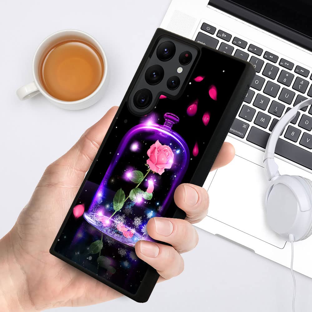 Rose Vase Pattern Phone Case for Samsung Galaxy S22 Ultra 5G (6.8-inch) - Stylish Protective Cover for Women & Girls | Perfect for Daily Use, Work & Travel