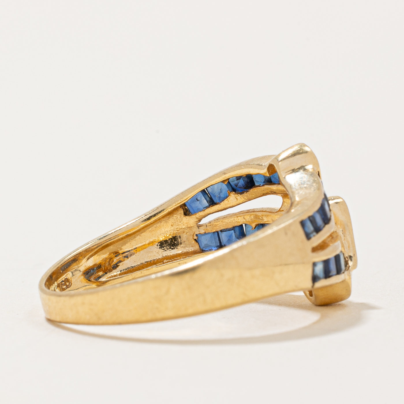 Exquisite 0.26ctw Sapphire & Diamond Ring with 0.15ctw Diamonds | Size 6.75 | Elegant Engagement, Wedding, or Anniversary Jewelry Gift for Women