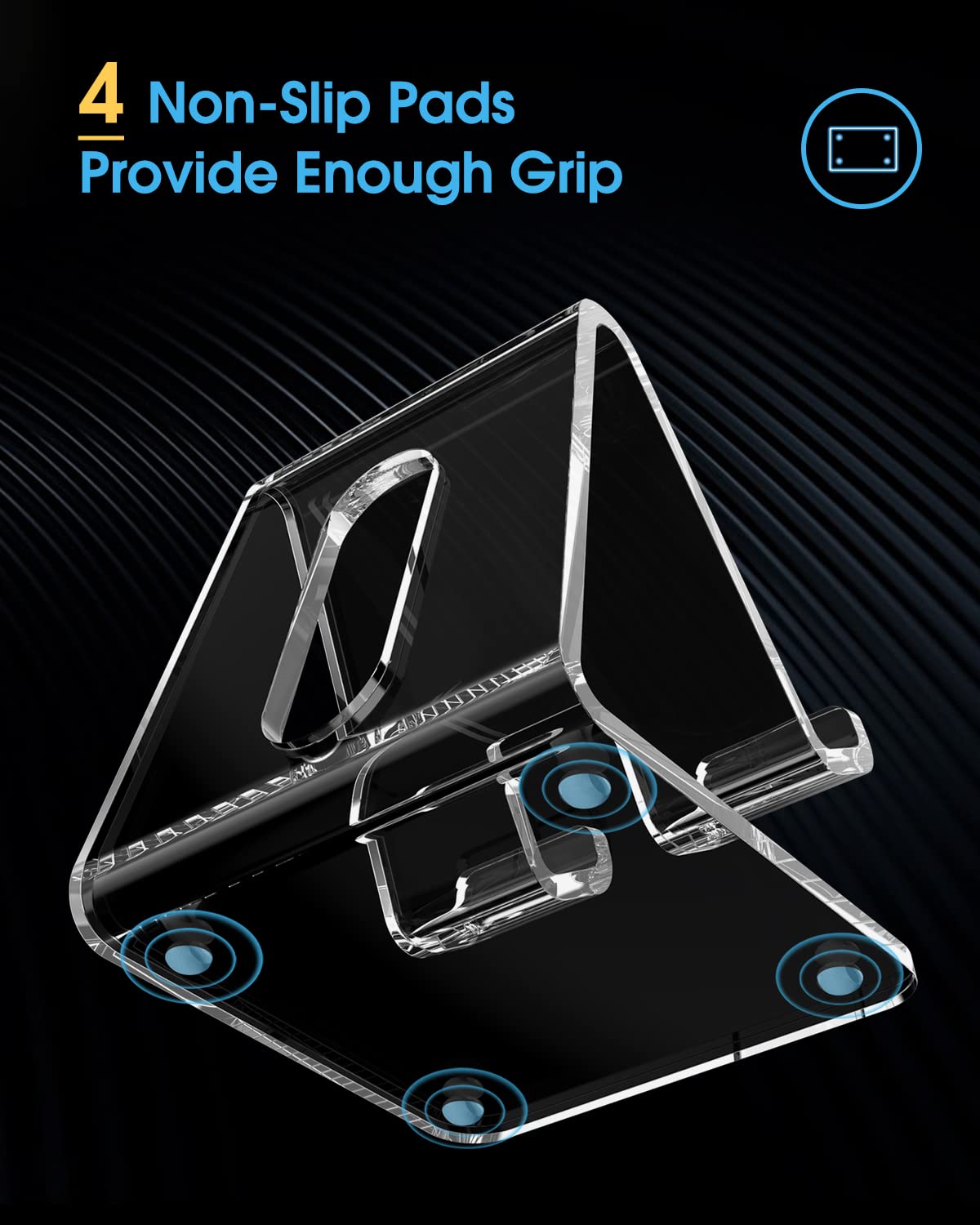 KTRIO Clear Acrylic Brochure Holder & Phone Stand - Sleek Desk Organizer for Office, Restaurant, or Retail Display - Perfect for Brochures, Menus, and Smartphones