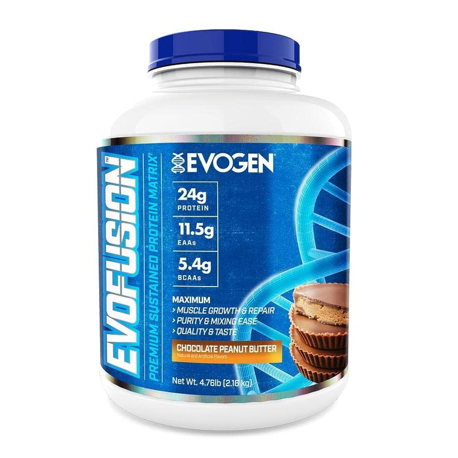 Evofusion Chocolate Peanut Butter - 71oz (2016g) Jar | High Protein Spread for Toast, Smoothies & Baking | Keto & Vegan Friendly Snack