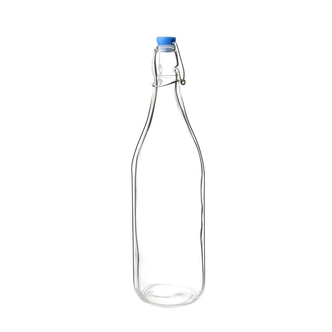 Premium 1.2L Glass Water Bottles with Swing Top Lids - BPA Free, Leak Proof - Set of 6 for Home, Office, Gym & Outdoor Activities