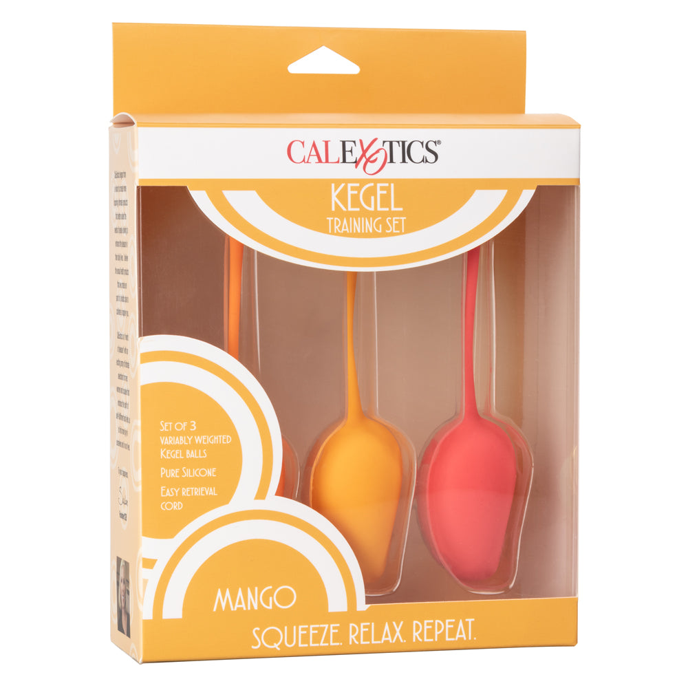 Premium Kegel Exercise Set - 3 Piece Silicone Kegel Trainer for Women (Mango Color) | Pelvic Floor Strengthening | Postpartum Recovery & Bladder Control | Home Workout & Intimate Health
