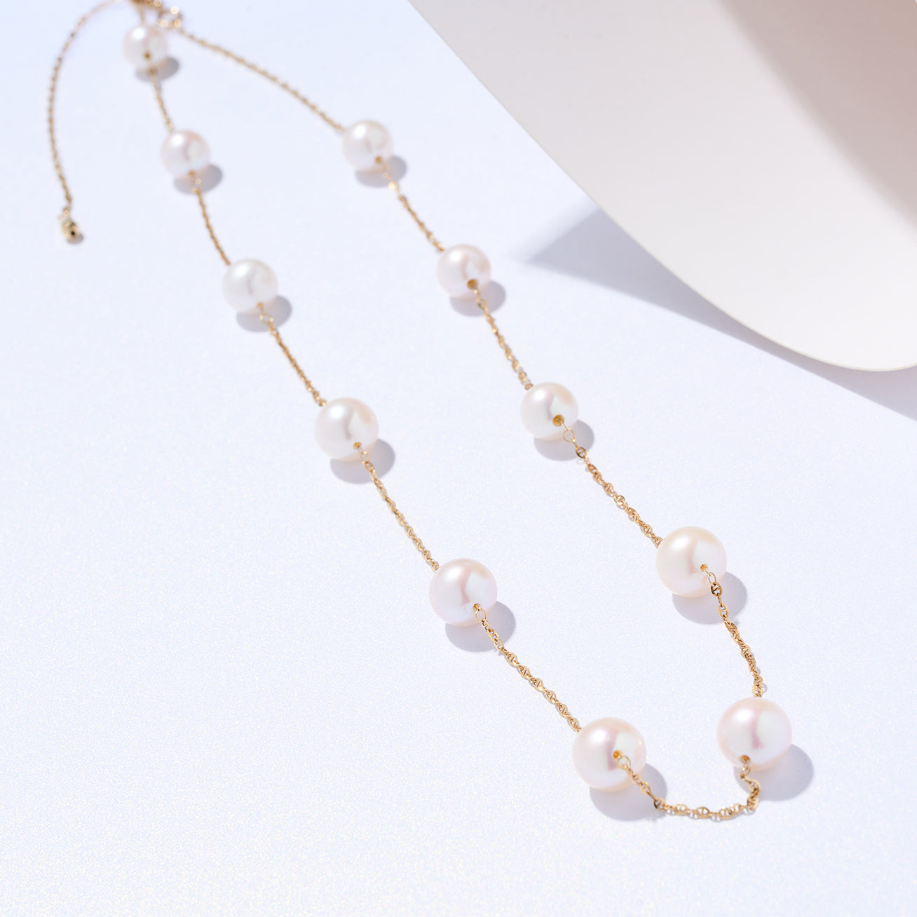 18K Solid Gold Freshwater Pearl Necklace for Women - Elegant & Timeless Jewelry Gift for Brides, Anniversary & Special Occasions