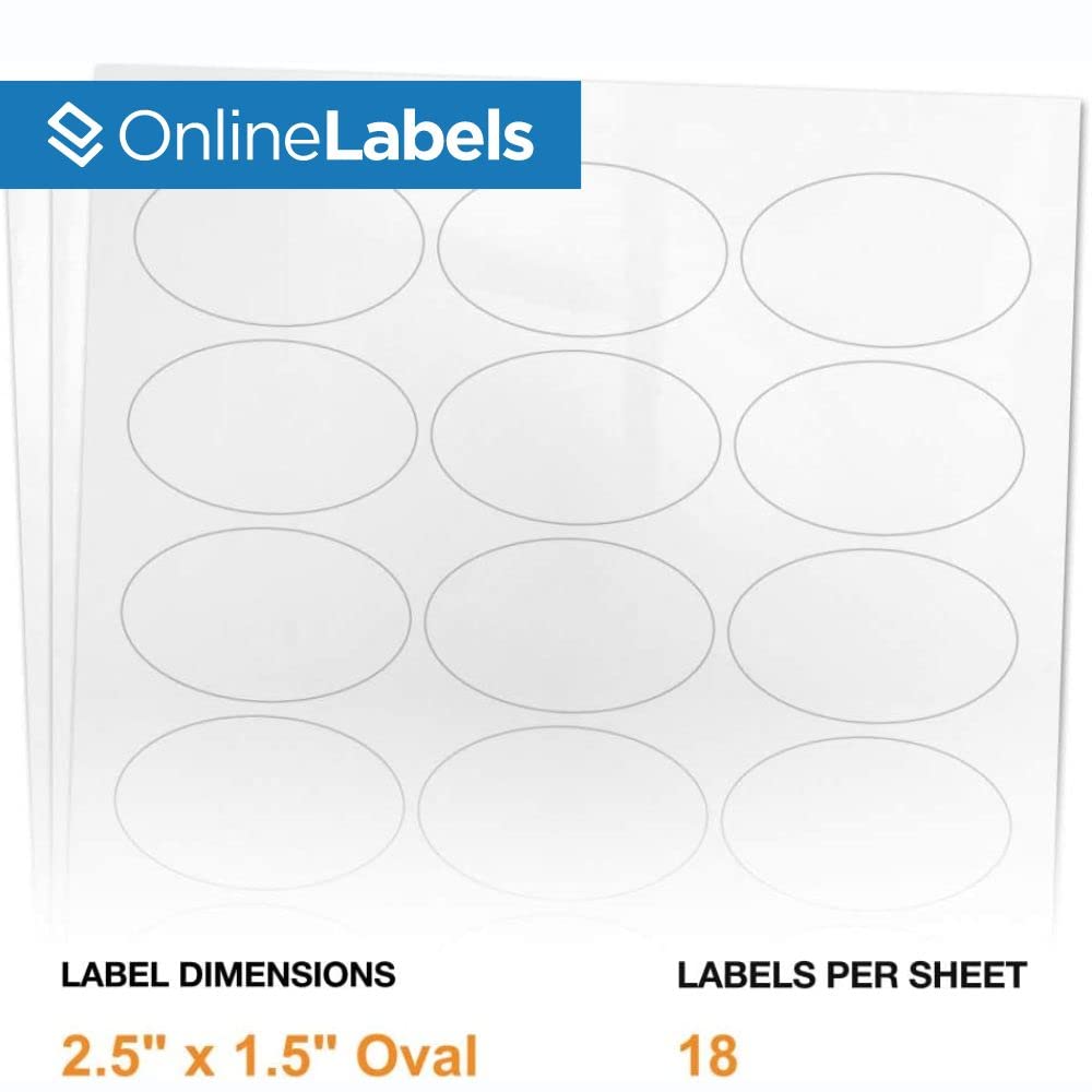 2.5 x 1.5 Inch Oval Permanent White Matte Labels - 18,000 Address, Organization & Packaging Labels (1,000 Sheets) for Inkjet & Laser Printers - Perfect for Shipping, Inventory & Office Organization