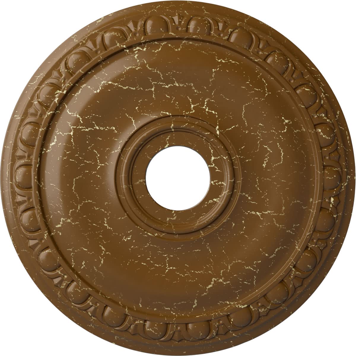 Ekena Millwork CM20JASTC Jackson 20-Inch Ceiling Medallion - Hand-Painted Smokey Topaz Crackle Finish - 20