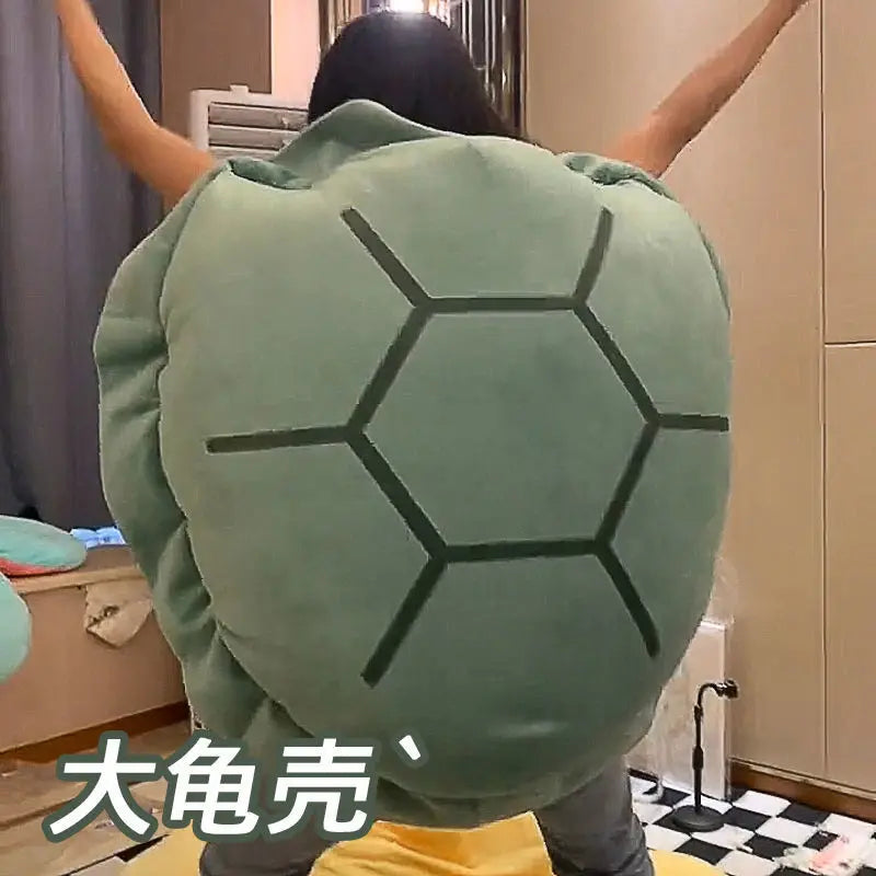 100CM Funny Big Turtle Shell Plush Toy - Wearable Adult Sleeping Bag, Soft Stuffed Pillow Cushion - Creative Gift for Friends & Kids - Perfect for Cosplay, Sleepovers, and Themed Parties