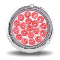4 Clear Red LED Stop, Turn & Tail Light Flange Mount - High Visibility Brake Lights for Trucks, Trailers & Motorcycles