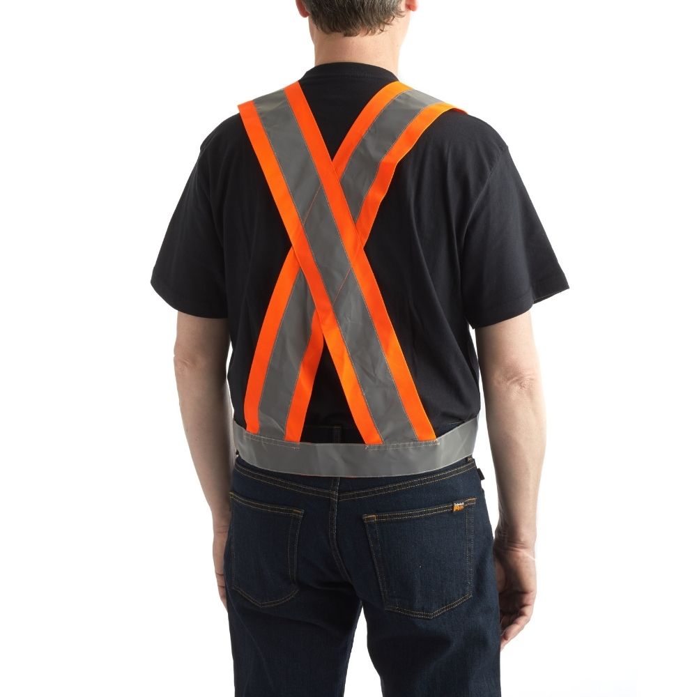 Terra 4 Inch High Visibility Safety Sash 451004OR - Reflective Construction Vest for Road Workers, Cyclists & Emergency Responders