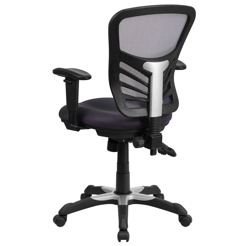 FLASH Mid Back Mesh Executive Office Chair - Ergonomic Swivel Chair with Adjustable Arms & Lumbar Support (Model HL 0001) - Perfect for Home Office, Gaming & Workspaces