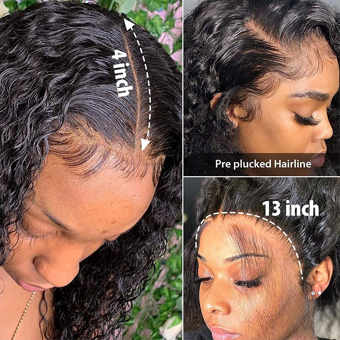 13x4 HD Lace Front Wigs Human Hair - Glueless Brazilian Virgin Hair Water Wave Lace Wig with Baby Hair 180% Density (26 Inch, Natural Black) | Wet & Wavy Curly Wigs for Women | Perfect for Daily Wear, Parties & Special Occasions