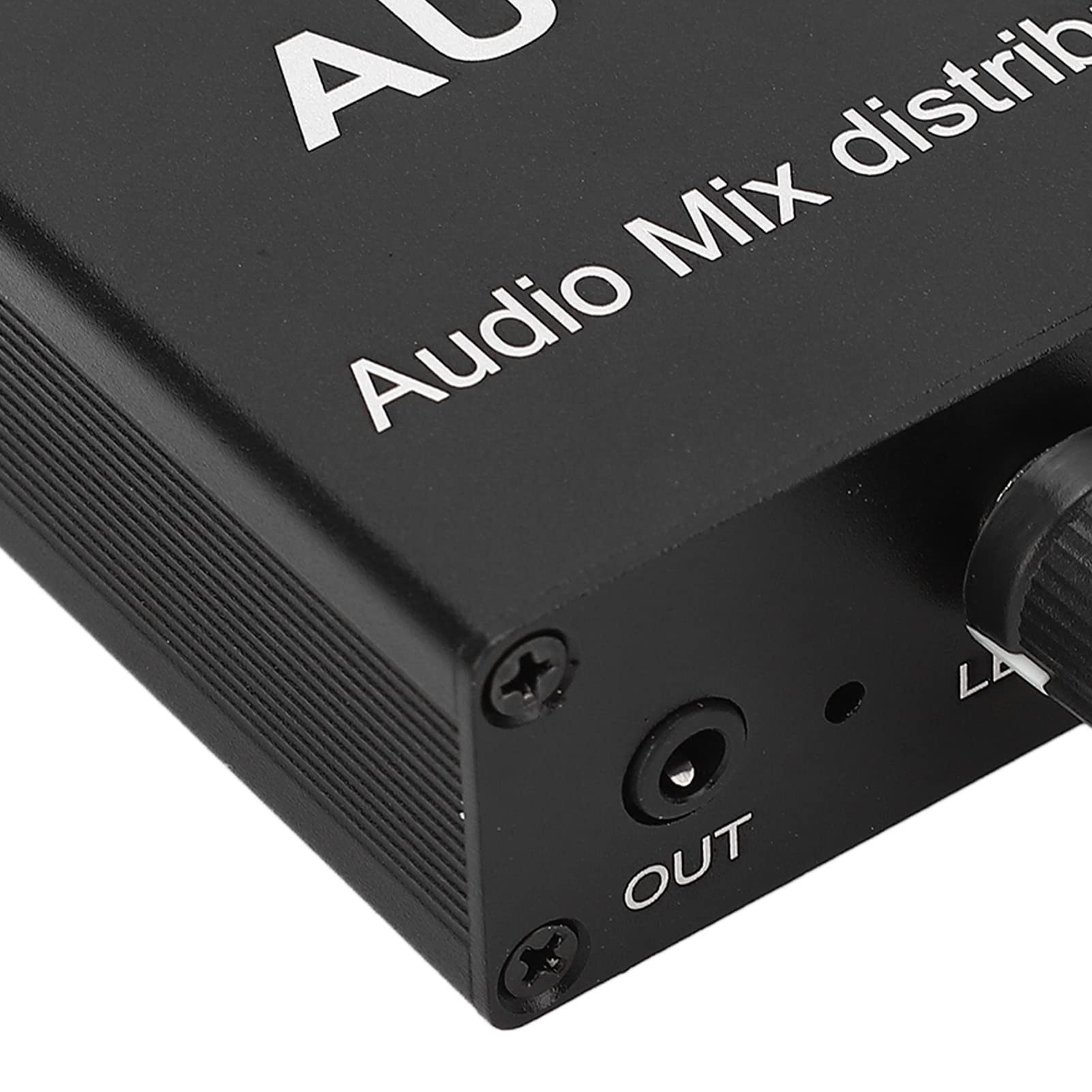 Deosdum 2-in 2-out Stereo Audio Mixer - 3.5mm Jack Plug & Play Aluminum Alloy Mixer Amplifier - Perfect for Podcasting, Live Streaming & Home Studio Recording