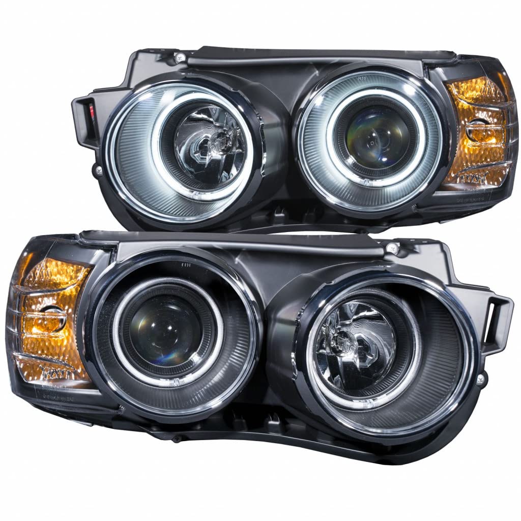 ANZO Projector Headlights with Halo Ring for Chevy Sonic 2012-2015 - Black Housing (Model 121488) | High-Performance LED Lighting for Night Driving & Custom Car Styling