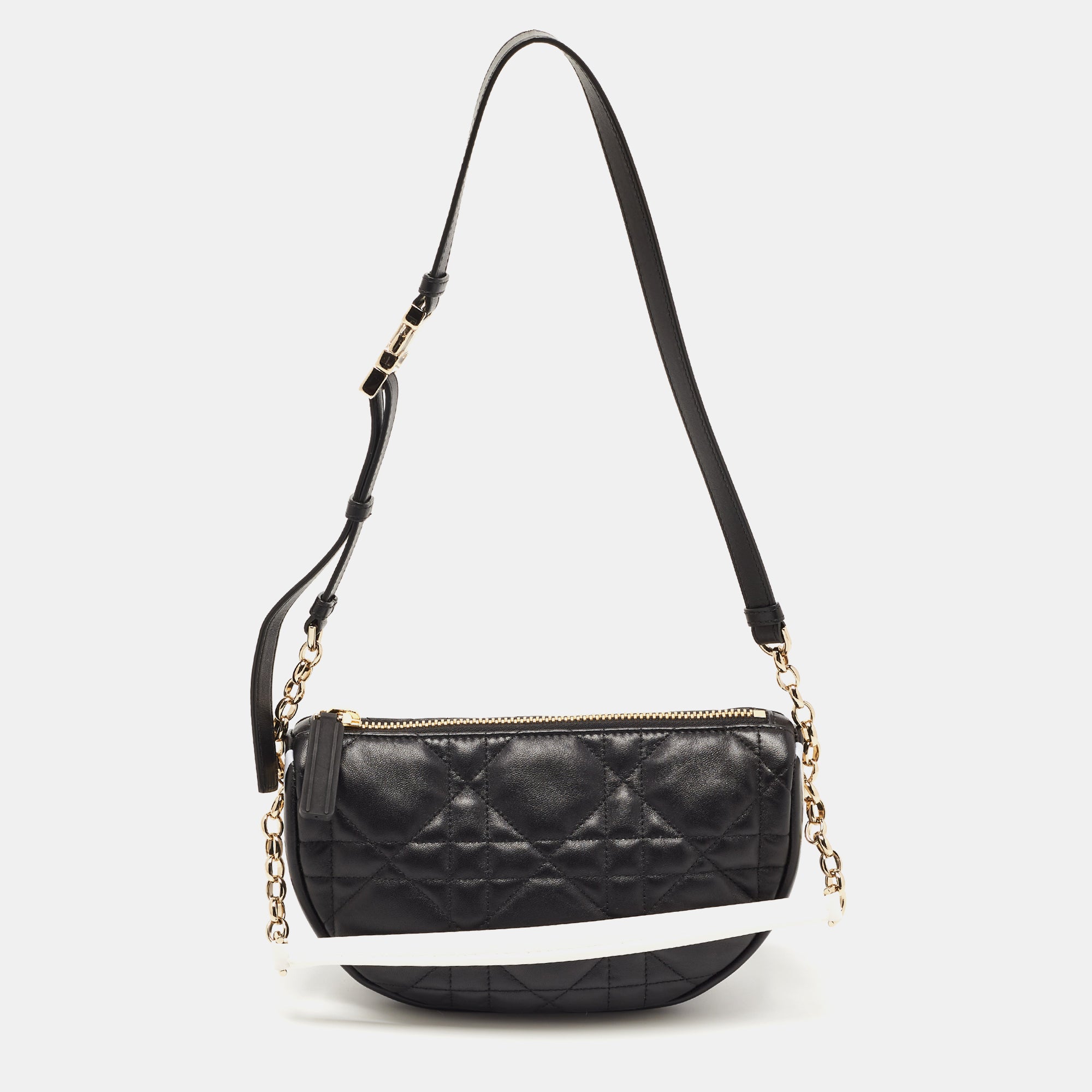 Black Cannage Leather Small Vibe Hobo Bag - Stylish Crossbody Purse for Women | Perfect for Work, Travel & Everyday Use