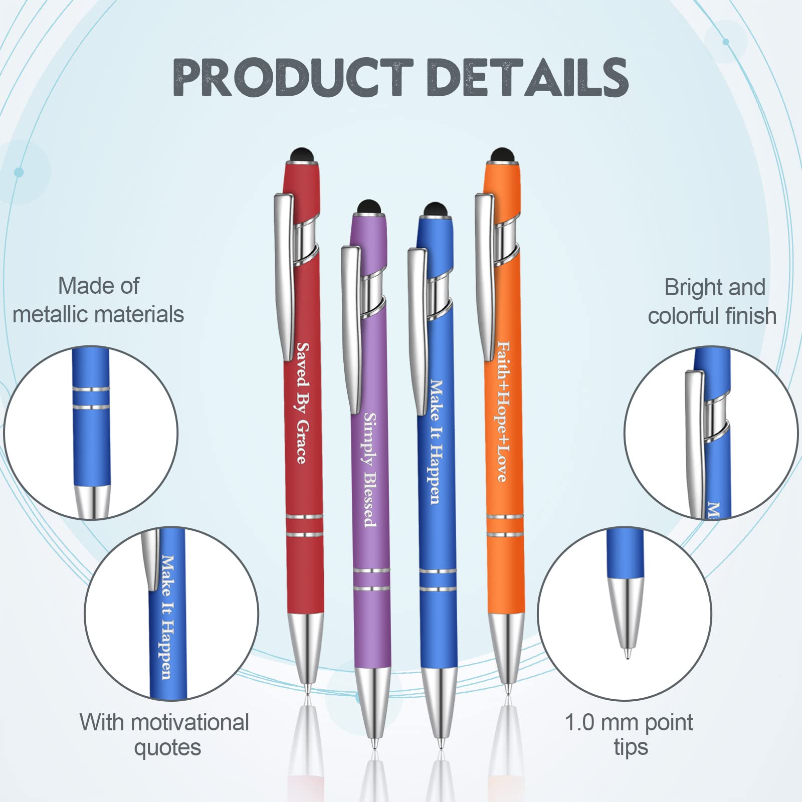 Chinco 20-Piece Christian Gift Set - Bible Verse Ballpoint Pens with Inspirational Scripture Quotes (1.0mm Black Ink) - Perfect for Office Workers, Employees & Religious Gifting