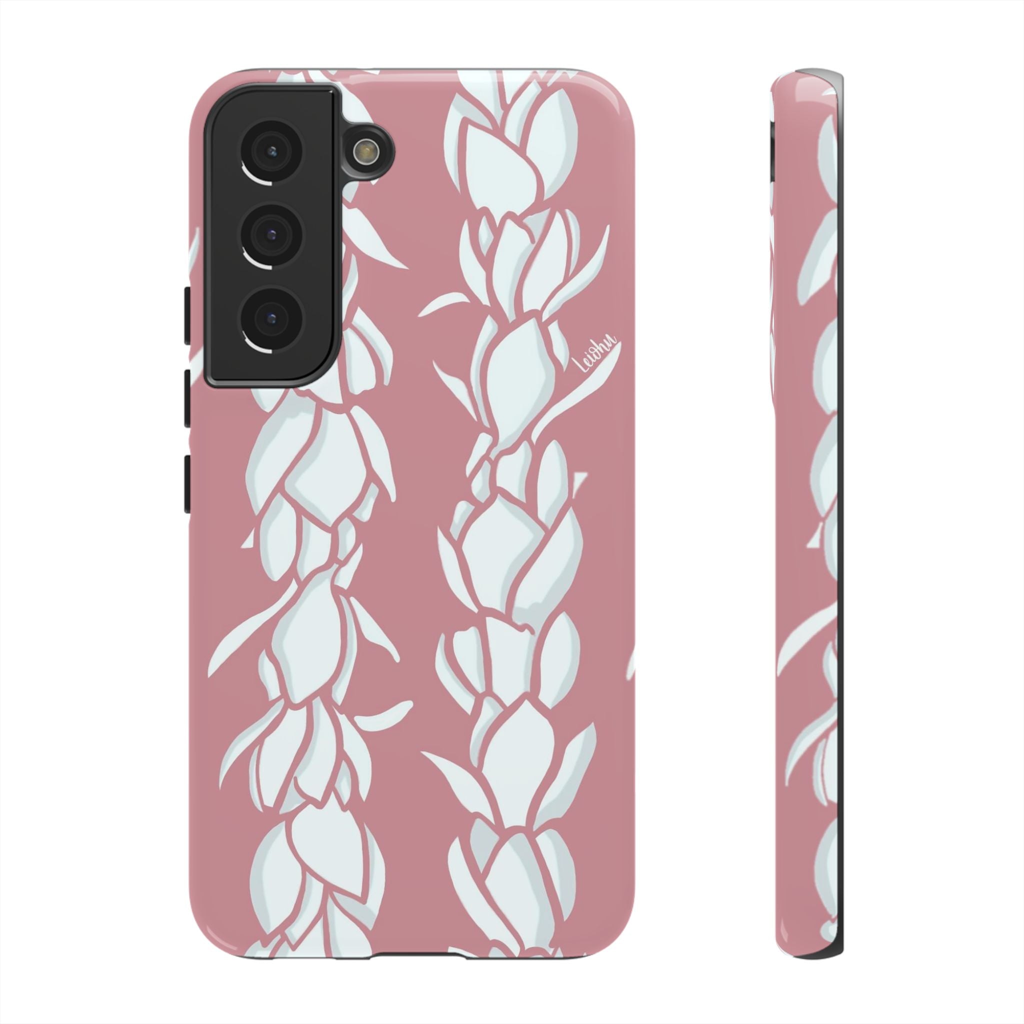 Pikake Lei Hawaiian Flower Necklace & Samsung Galaxy Phone Case - Perfect for Luau Parties, Beach Vacations & Everyday Use