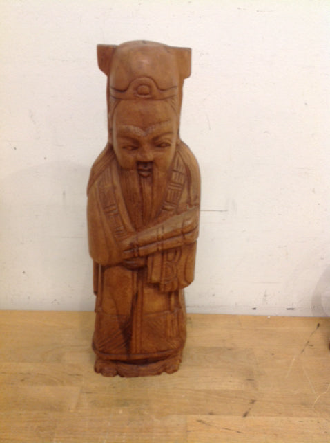 16 Asian Wood Carved Sculptures - Handcrafted Home Decor for Living Room, Office & Feng Shui