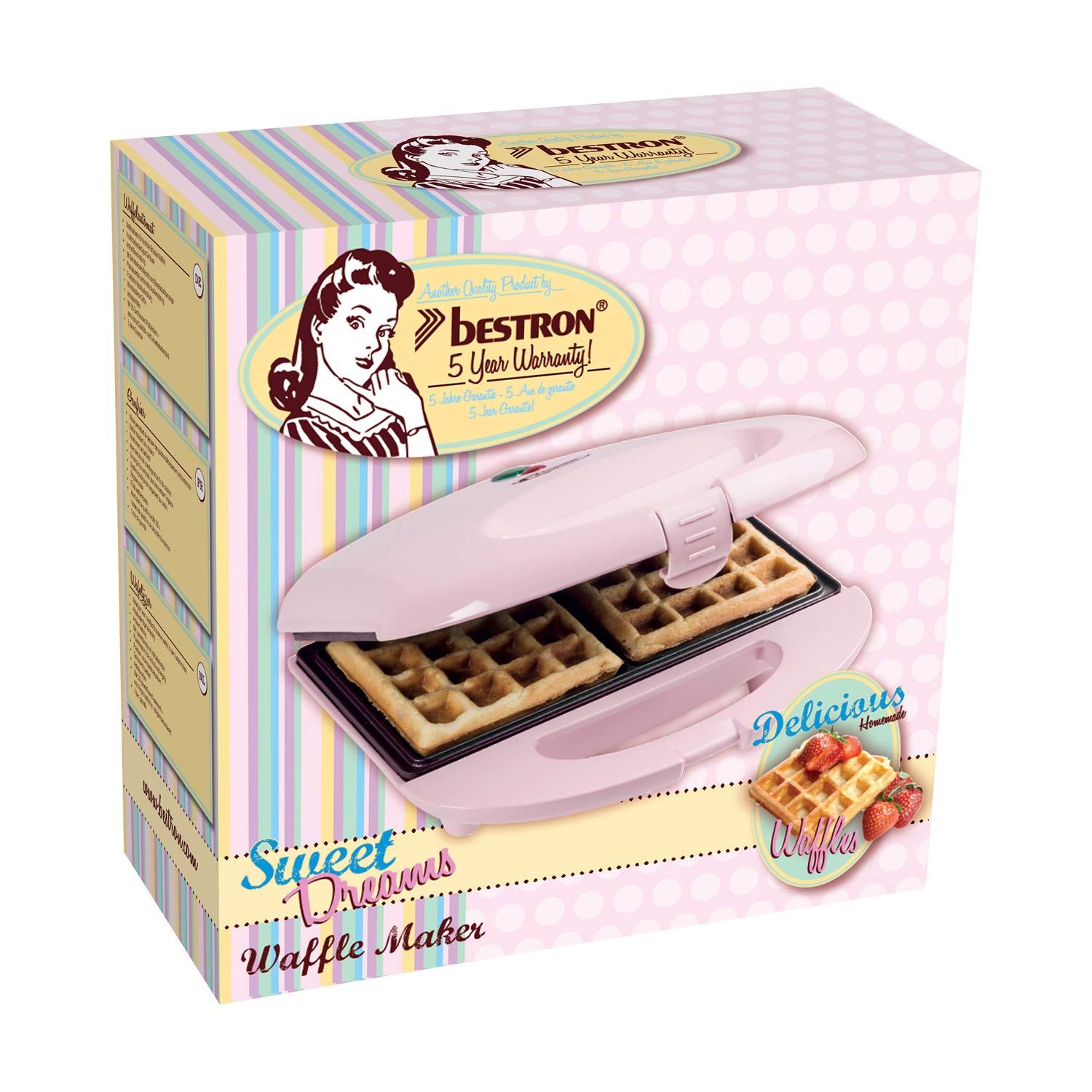 Best Belgian Waffle Maker 700W - Non-Stick Surface & LED Indicator - Sweet Dreams Collection (Pink) - Perfect for Breakfast, Brunch & Family Gatherings