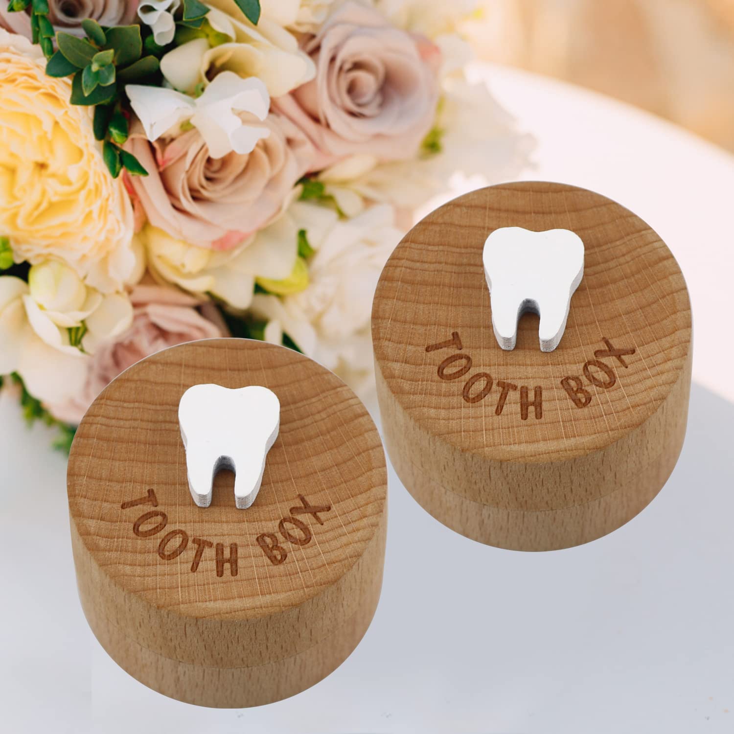 3D Carved Wooden Tooth Fairy Box - Keepsake Storage for Lost Baby Teeth | Perfect Gift for Boys & Girls (2-Piece Set) | Great for First Tooth Milestones & Childhood Memories