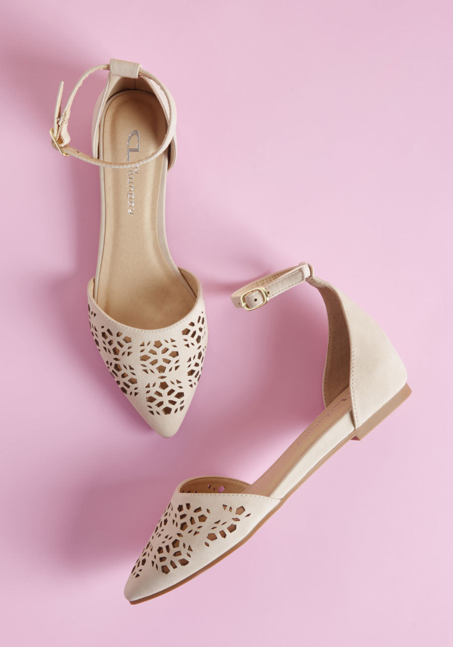Luxury d'Orsay Flats for Women - Elegant Beige Heels - Perfect for Office, Parties & Special Occasions