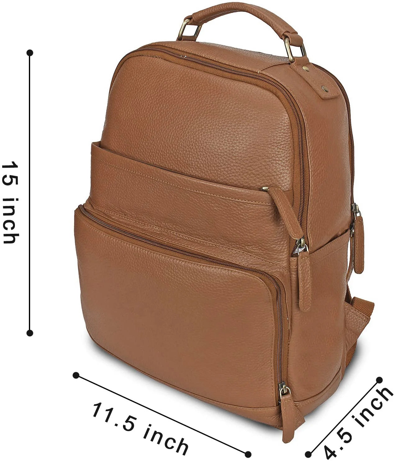 Premium Genuine Leather Travel Backpack for Men & Women - Durable Carry-On Backpack for Business Trips, Commuting & Outdoor Adventures