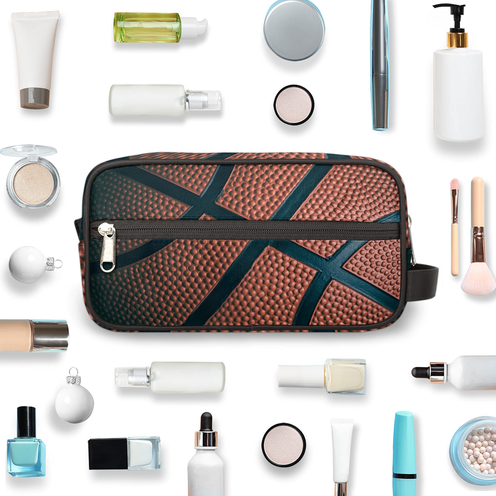 Bardic Unisex-Adult Water-Resistant Basketball Toiletry Bag - Travel Dopp Kit for Men & Women, Lightweight Shaving Bag for Toiletries Accessories - Perfect for Gym, Travel & Sports
