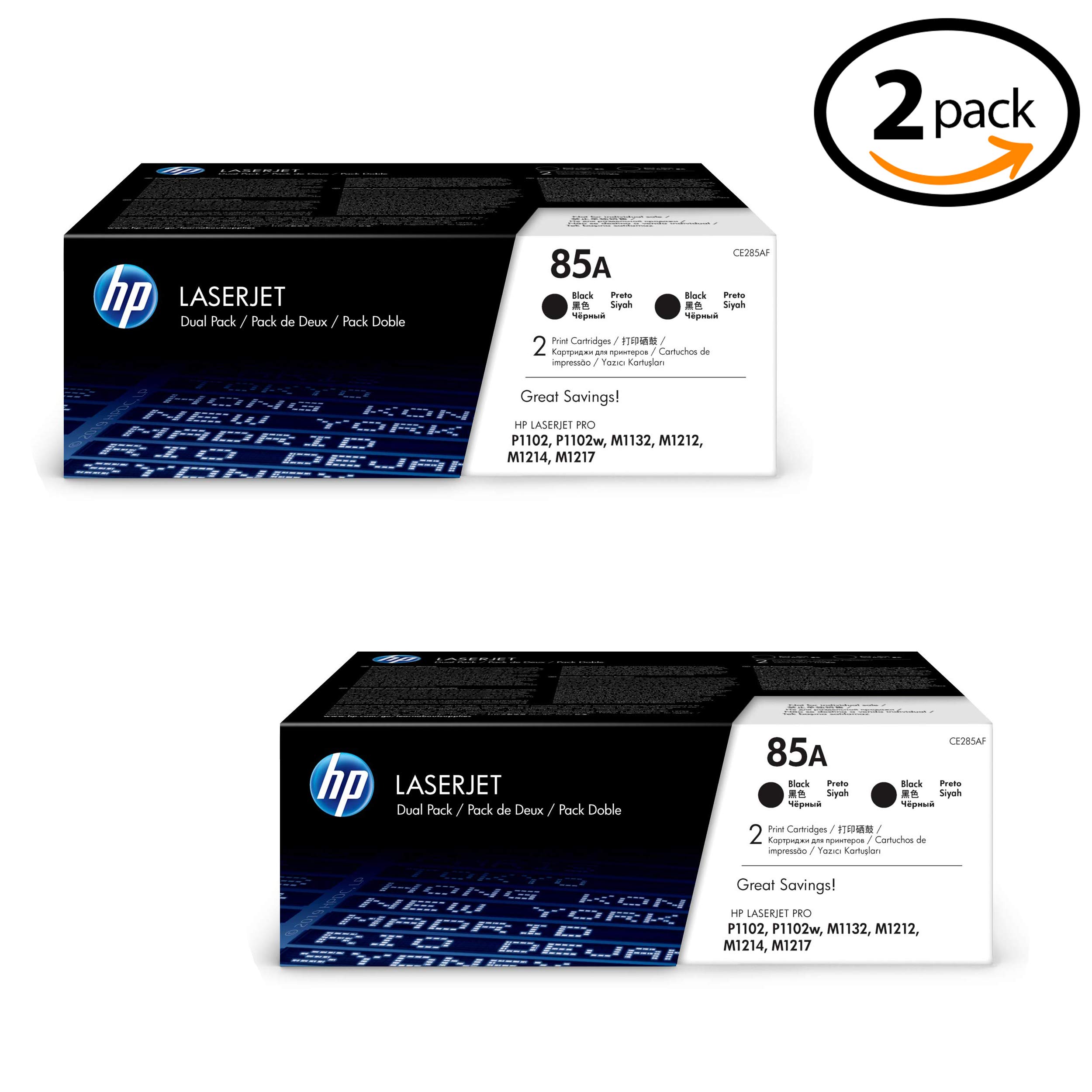 HP 85A Black Toner Cartridge (CE285D) - 2 Pack High Yield Replacement for LaserJet Printers - Perfect for Office & Home Printing Needs