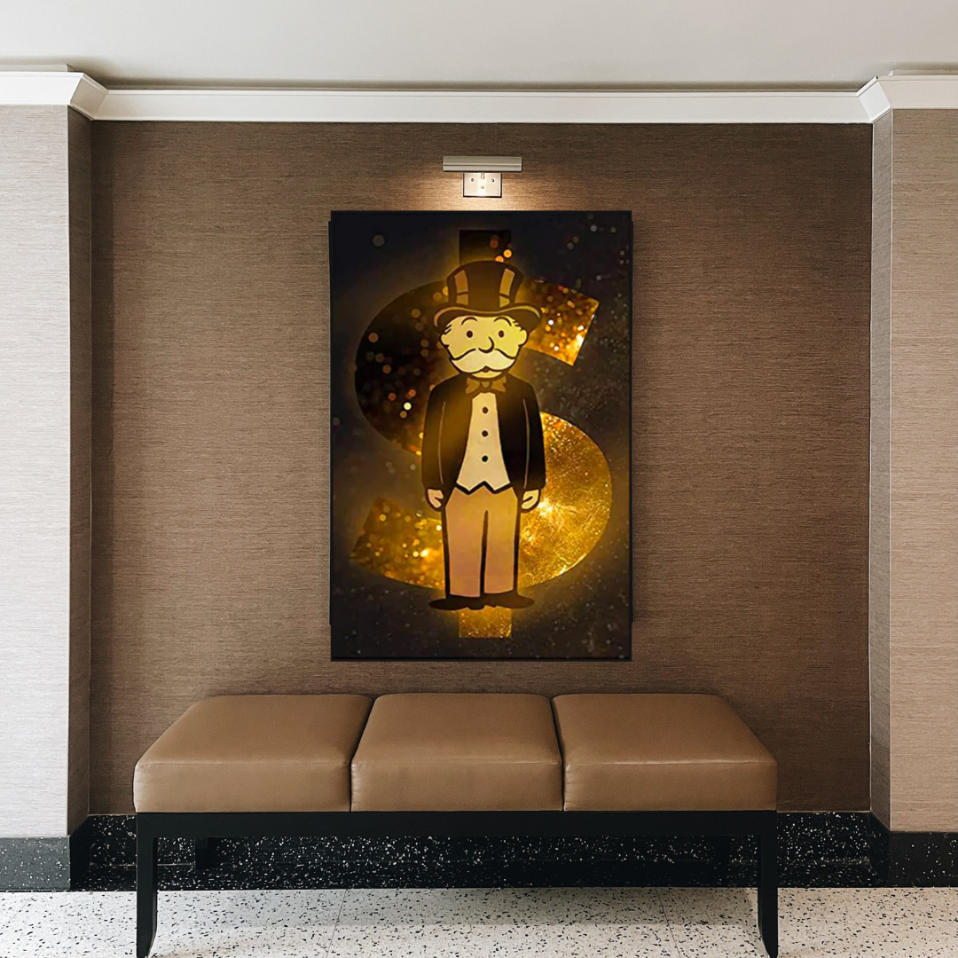 Alec Monopoly Man Gold Figurine - Unique Collectible Art Piece for Home Decor, Office Display & Pop Culture Enthusiasts