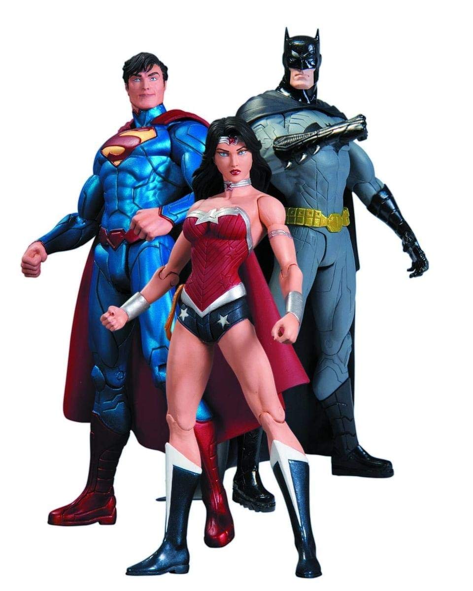 DC Comics The New 52 Trinity War Action Figure Set - Superman, Batman & Wonder Woman Collectibles | Superhero Display for Comic Fans & Collectors